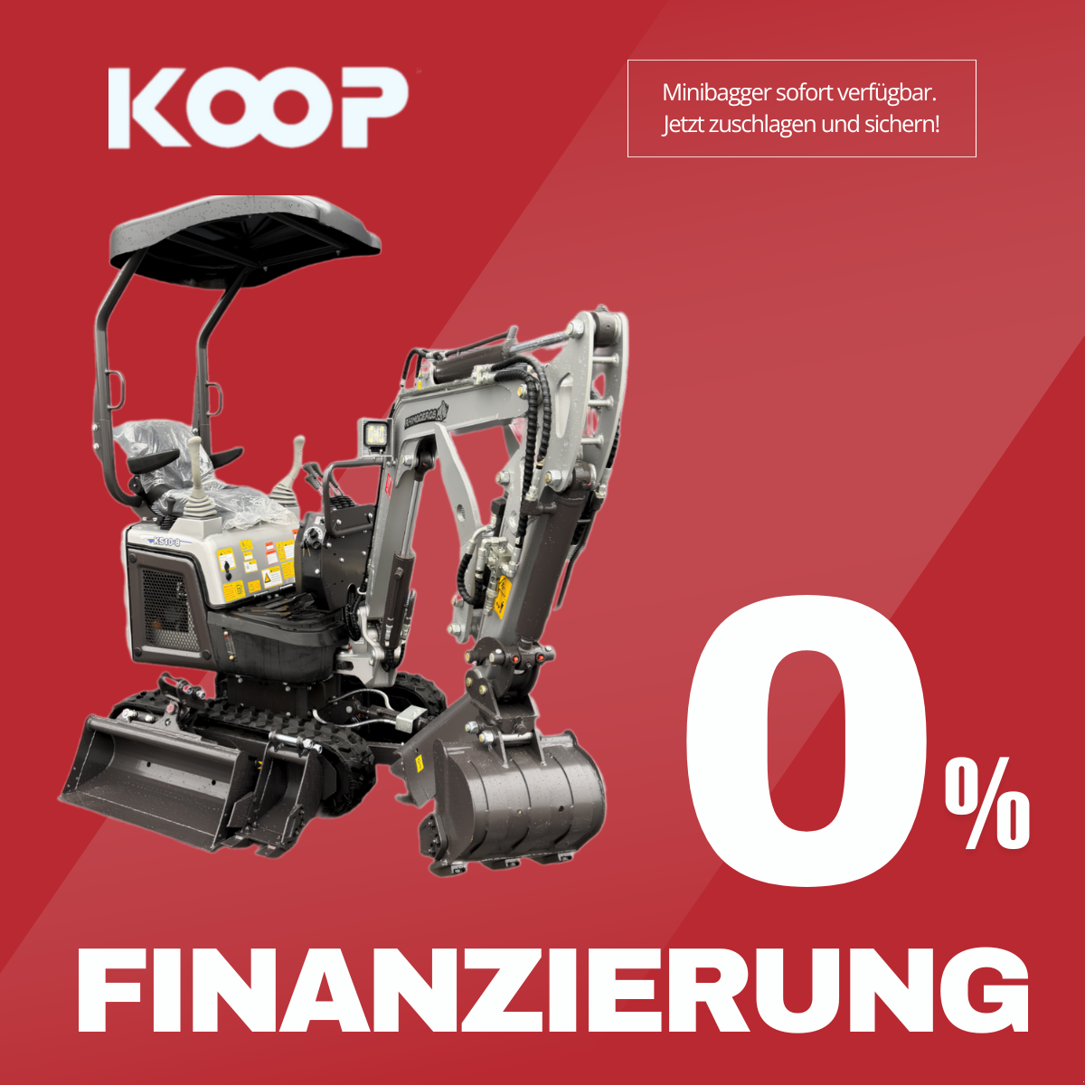 Minibagger от тип Rhinoceros KS10-8 Mini-Bagger - Kompakt, leistungsstark 10 PS | 1 Zylinder - Motor, Neumaschine в Arbing (Снимка 1)